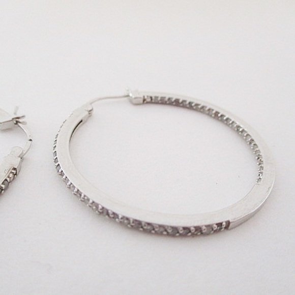 Macys Sterling Silver Hoops - Picture 4 of 8